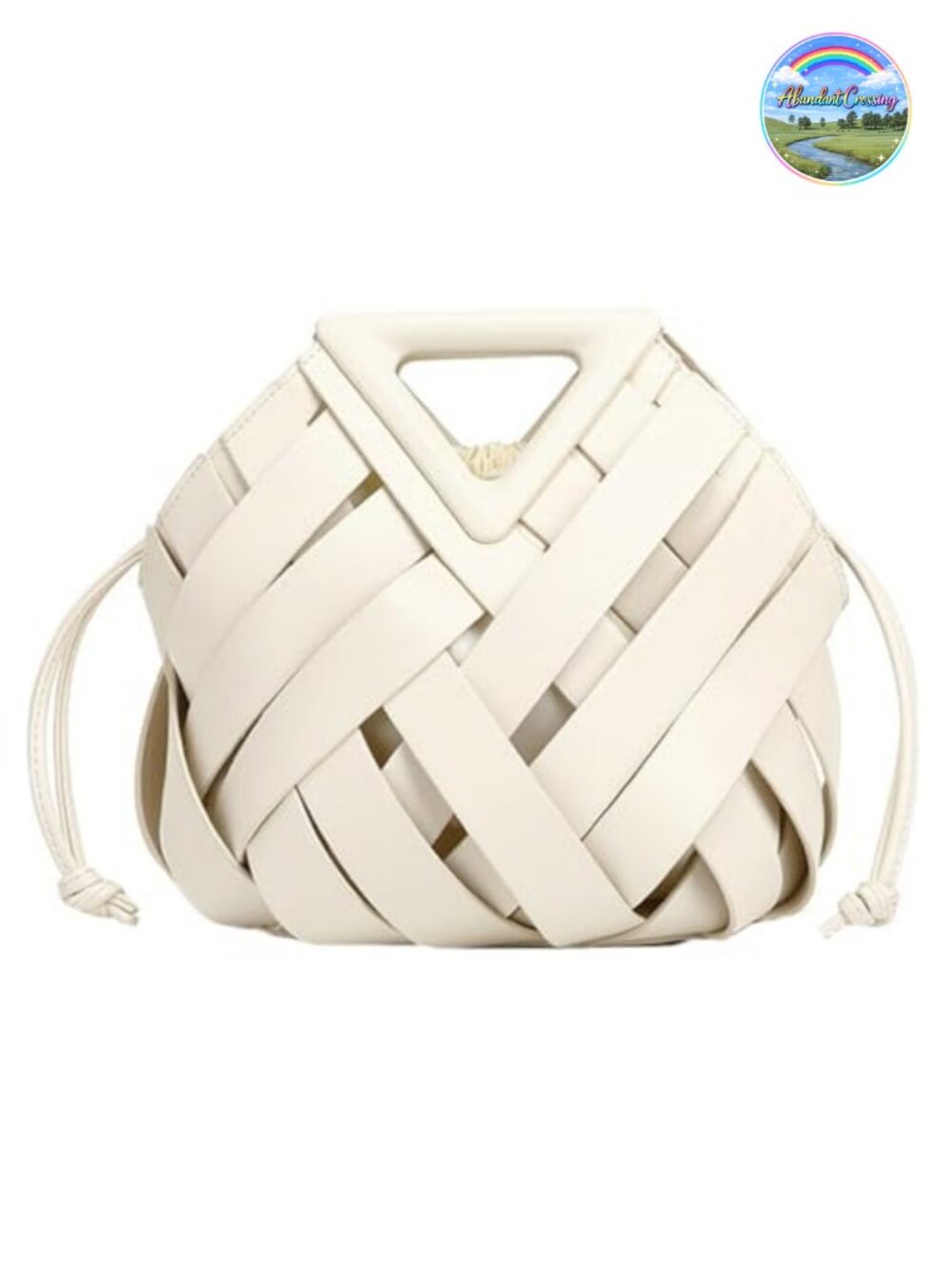Vegan Leather Woven Crossbody Shoulder Bag Adjustable Strap Top Handle Satchel